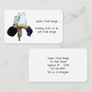 Cartes de visite Iris Violet et Blanc