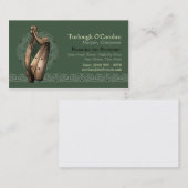 Cartes de visite irlandais d'harpe, style 2, (Devant / Derrière)