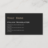 Cartes de visite italiens de traducteur ou (Dos)