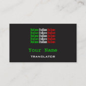 Cartes de visite italiens de traducteur ou (Devant)