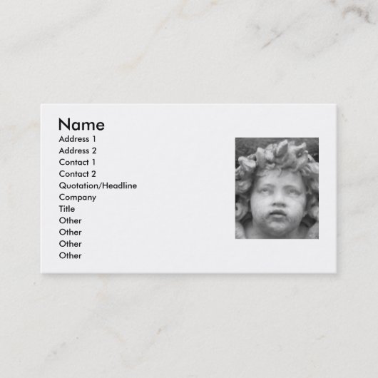 Cartes de visite italiens romantiques d'ange de la (Devant)