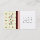 CARTES DE VISITE JACQUARDS RETRO JAUNE-BROWN-PÊCHE (Dos)