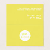 Cartes de visite Jaune Moderne Avec Logo (Extérieur déplié)