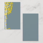 Cartes de visite jaunes bleus d'arbre d'Aspen (Devant / Derrière)
