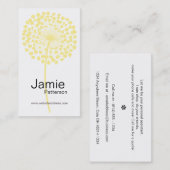 Cartes de visite jaunes de verticale de fleur de (Devant / Derrière)