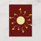 Cartes de visite jaunes élégants de Sun (Dos)