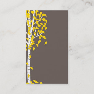 Cartes de visite jaunes gris d'arbre d'Aspen