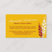 Cartes de visite jaunes rouges d'oreilles de blé (Dos)