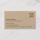 Cartes de visite Kraft avec logo photo et entrepri (Devant)