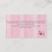 Cartes de visite Lady Chef (Dos)