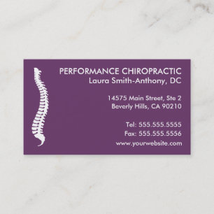 Cartes de visite latéraux de chiropractie d'épin