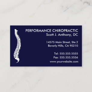 Cartes de visite latéraux de chiropractie d'épin