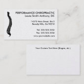 Cartes de visite latéraux de chiropractie d'épine (Devant / Derrière)