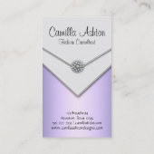 Cartes de visite lavande violettes perles blanches (Dos)