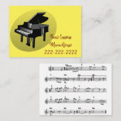 Cartes de visite, Leçons de piano Cartes de visite (Devant / Derrière)