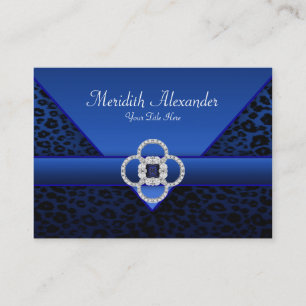 Cartes de visite léopard bleu royal