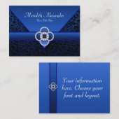 Cartes de visite léopard bleu royal (Devant / Derrière)