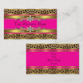 Cartes de visite léopards roses chauds (Devant / Derrière)