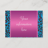 Cartes de visite léopards Turquoises roses chauds (Dos)