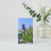 Cartes de visite lilas (Debout devant)