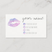 Cartes de visite lilas d'aquarelle (Dos)