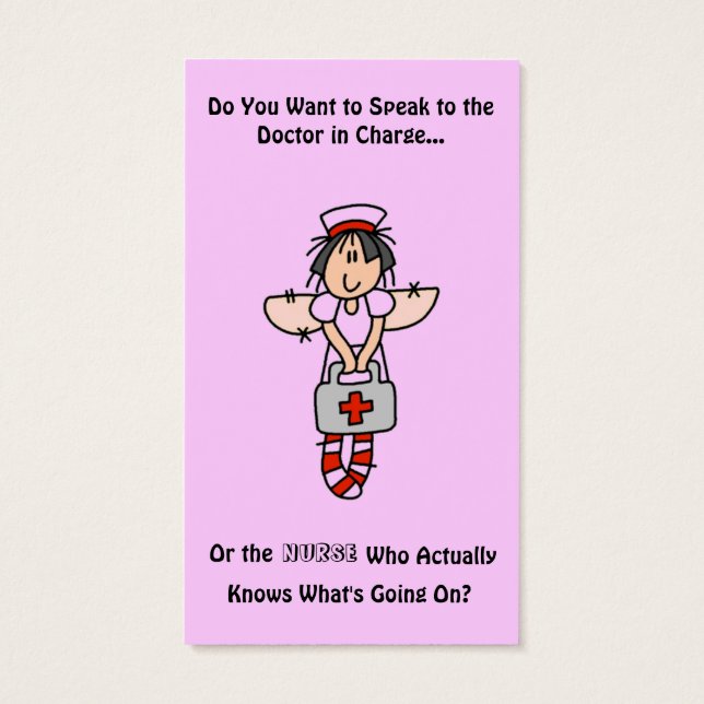 Cartes de visite, l'infirmière sait! (Dos)