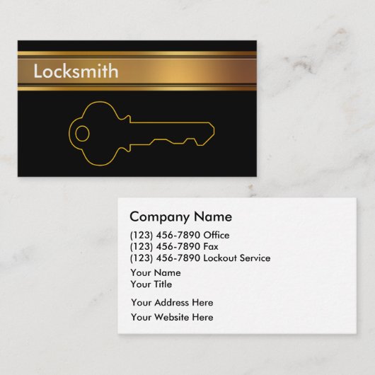 Cartes de visite Locksmith (Devant / Derrière)