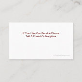 Cartes de visite Locksmith (Dos)