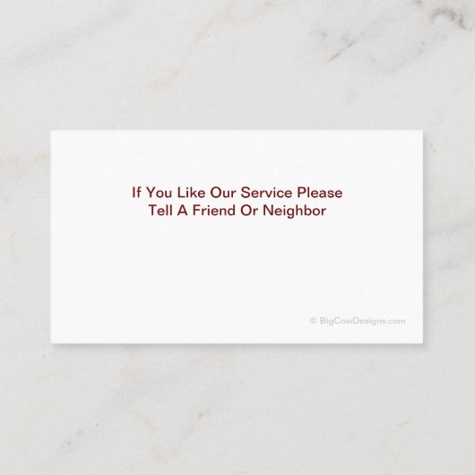 Cartes de visite Locksmith (Dos)