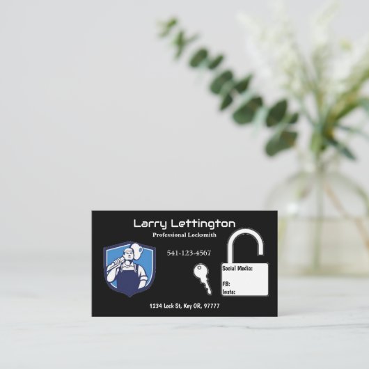 Cartes de visite Locksmith professionnels simples (Debout devant)