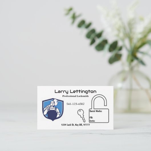 Cartes de visite Locksmith professionnels simples (Debout devant)