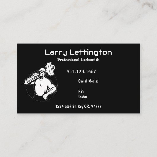 Cartes de visite Locksmith professionnels simples (Devant)