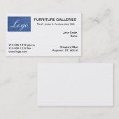 Cartes de visite Logo Bleu Clair Classique (Devant / Derrière)