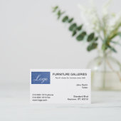 Cartes de visite Logo Bleu Clair Classique (Debout devant)