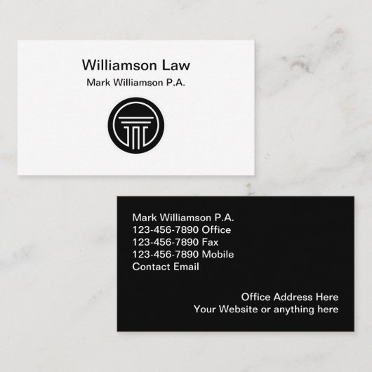Cartes de visite Logo du cabinet d'avocat (Devant / Derrière)