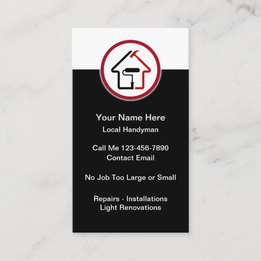 Cartes de visite Logo Modern Handyman (Devant)