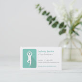 Cartes de visite Logo Pose de l'Arbre Vert Yoga (Debout devant)
