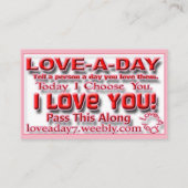 Cartes de visite Love-a-Day (Dos)