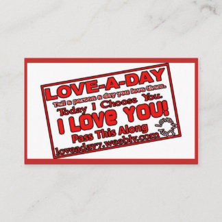 Cartes de visite Love-a-Day
