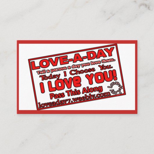 Cartes de visite Love-a-Day (Devant)