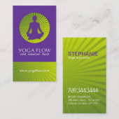 Cartes de visite lumineux et modernes de yoga (Devant / Derrière)