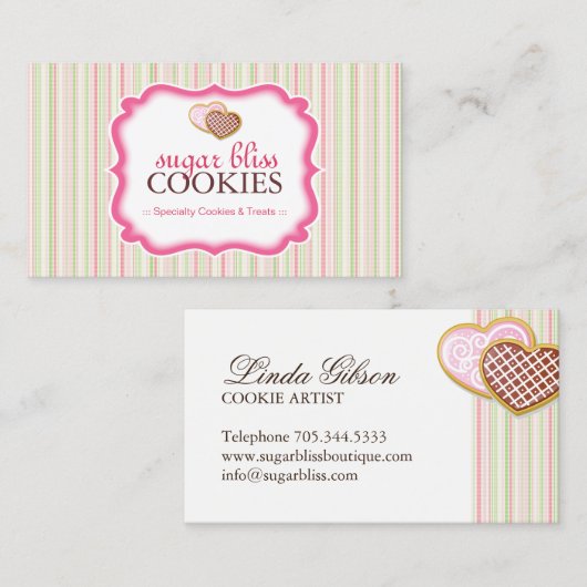Cartes de visite lunatiques de biscuits (Devant / Derrière)