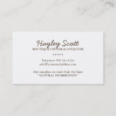 Cartes de visite lunatiques de boulangerie (Dos)