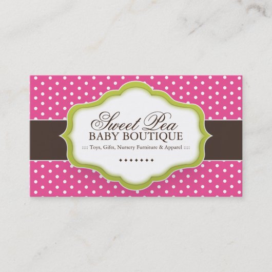 Cartes de visite lunatiques de boutique de bébé (Devant)
