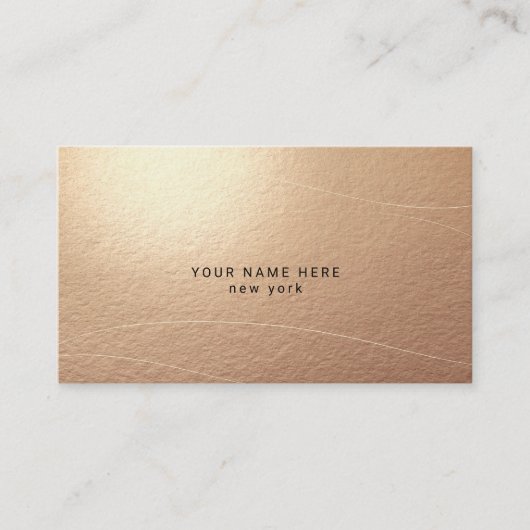 Cartes de visite Luxe Bronze Vagues Abstraites (Devant)