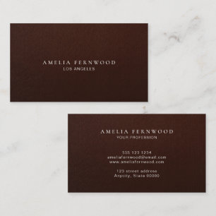 Cartes de visite Luxe en cuir d'acajou sur mesure