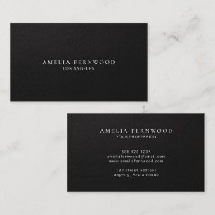 Cartes de visite Luxe en Cuir Noir Minimalistes Pe