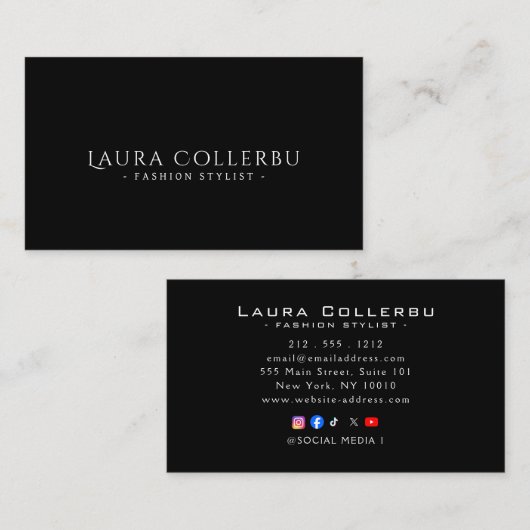Cartes de visite luxe haut de gamme (Devant / Derrière)