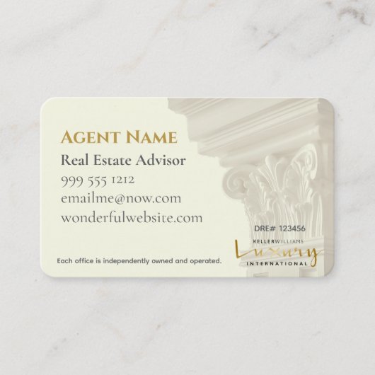 Cartes de visite luxe KW (Devant)