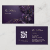 Cartes de visite Luxe Lys Pourpre (Devant / Derrière)